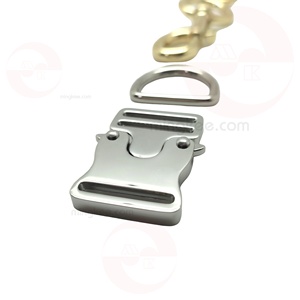 Ming Kee Metal 23.5-26mm 1 Inch Lead Free Nickel Free Zinc Alloy D Ring <b>Hook</b> Slide Buckle Animal Dog Collar Set OEKO-TEX - Product Image 5