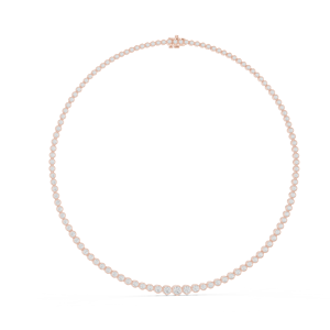 Bold 11 Carat Round Cut Lab Grown Diamond Women Necklace 10k Gold Igi Certified Ef Clarity Fine Jewelry Bezel Setting <b>Neckless</b> - Product Image 2