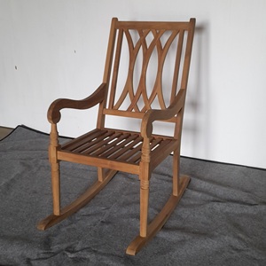 เก้าอี้โยกไม้สักแท้ทรงครึ่งวงกลมสำหรับใช้งานกลางแจ้ง - Product Image 2