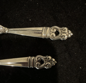 Ensemble de couverts vintage en métal, cuillère et fourchette, finition miroir haute brillance, résistant à la rouille, vaisselle de mariage, argenté antique avec motif en relief - Product Image 3