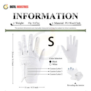 Vente Flash Direct Usine DISTIL INDUSTRIES Gants de Golf Personnalisés en Cuir Cabretta Respirants Doux Confortables Fermeture Auto-agrippante - Product Image 6