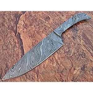 Couteau à lame vierge personnalisé fait main Jexmoo avec lame en acier Damas d'épaisseur 3,0 mm, étui en cuir - Cadeau pour chef - Product Image 2