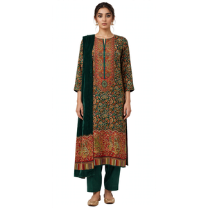 Costumes en pashmina Jacquard Jamawar pour femmes, traditionnels, 3 pièces, tissu tissé, motif personnalisé, taille sur mesure, fabrication haut de gamme OEM ODM en gros - Product Image 4
