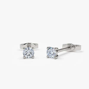 Trending 925 Sterling Silver Prong Setting Round Beautiful <b>Studs</b> 14K Gold Moissanite <b>Crystal</b> Wedding Engagement Fine <b>Earring</b> - Product Image 4