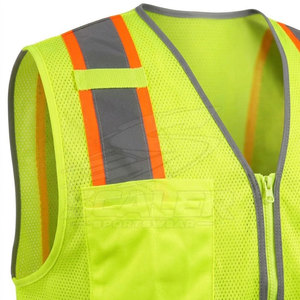 Custom Logo Printed <b>Waterproof</b> Reflective ANSI Class 2 Safety Vest with Adjustable Fit for Factory Staff Road Workers Daily Use - Product Image 5