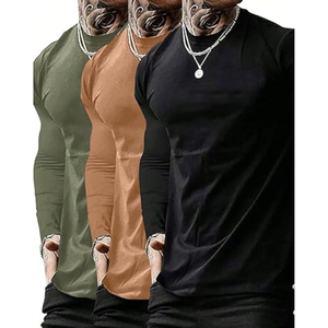 เสื้อยืดแขนยาวพิมพ์ลายกราฟิกสำหรับผู้ชาย แพ็ค 3 ตัว พิมพ์ลายตัวอักษร คอกลม สวมใส่สบายๆ ทุกวัน - Product Image 2