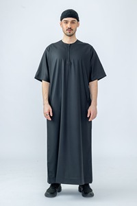 <b>Men</b> Juba Comfortable Islamic Traditional Clothing Long Muslim Robe Modest Loose Fit Breathable Material - Product Image 1