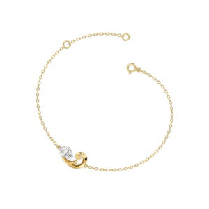 Pulsera de Cadena con Diamantes en Forma de Pera, Chapada en Oro de 10K, Estilo Clásico para Mujer, Joyería de Compromiso - Product Image 3