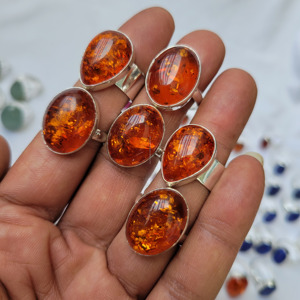 Premium Natural Chinese Amber <b>Ring</b> Handmade Gemstone Jewelry Gift for <b>Women</b> Men Wholesale Custom Supply Gift Supply Natural Gift - Product Image 3