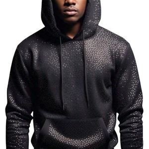 Sweats à capuche personnalisés pour hommes Streetwear Oversized Drop Shoulder 500G Plain Embroidery Rhinestone Full Zip up Acid Wash hoodies pour hommes - Product Image 1