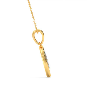จี้เพชรรูปตัวอักษร N แบบวงกลม พร้อมสร้อยคอทองคำ - Product Image 4
