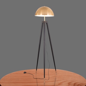 Lámpara de Pie Moderna con Trípode, Lámpara de Pie Dorada con Domo, Lámpara de Pie Metálica Contemporánea, Lámpara Decorativa de Lujo para Sala de Estar, Dormitorio, Hotel - Product Image 1