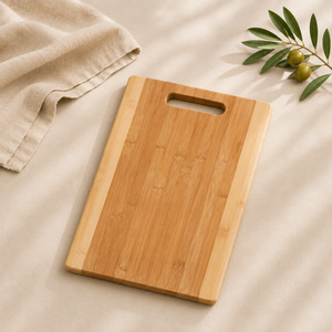 Planche à découper en bambou écologique avec poignée intégrée, planche à découper rectangulaire en bois durable pour la cuisine, la viande, les légumes, les fruits - Product Image 4