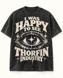 ฉันยินดีที่ได้เห็นเสื้อยืดคอตตอนวินเทจทรงโอเวอร์ไซส์ของ Thorfin Industry สำหรับผู้ชาย แขนสั้น คอกลม พิมพ์ลาย ราคาขายส่ง - Product Image 1