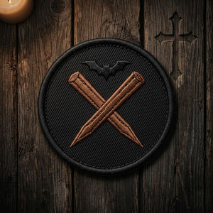 Parches Bordados Góticos de Mezclilla Hechos a Medida con Diseño de Cruz de Ataúd y Rectángulo para Ropa - Venta al por Mayor - Product Image 5