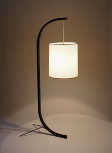 Contemporary Iron Rustic Incandescent Table Lamp Off-White Beige Fabric Rectangular Shade <b>Large</b> Living Room Decorative <b>Lighting</b> - Product Image 2
