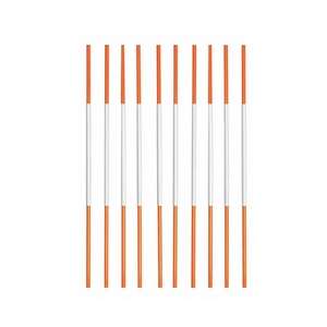 50 réflecteurs de marquage de voie de circulation, diamètre 5/16 pouces, orange, en fibre de verre, piquets de neige légers, haute résistance, soudables et pliables - Product Image 1