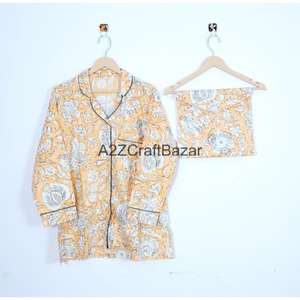 Conjunto de Pijamas Románticos de Lujo 100% Algodón, Pantalones Largos Casuales, Mangas Largas, Ropa de Dormir Gruesa para Otoño e Invierno, Cintura Elástica - Product Image 2