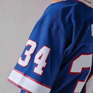 เสื้อเจอร์ซีย์อเมริกันฟุตบอลผู้ชายทรงโอเวอร์ไซส์ ผ้าตาข่าย สตรีทแวร์ ดีไซน์สั่งทำได้ เสื้อแขนสั้นสไตล์เรโทร บริการ OEM สำหรับผู้ชาย - Product Image 4