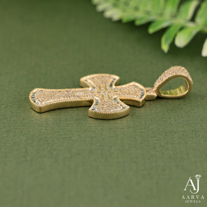 Collier avec pendentif croix en or serti de pierres CZ, plaqué argent/rhodium, bijoux hip-hop pour mariage, fête, cadeau - Product Image 4