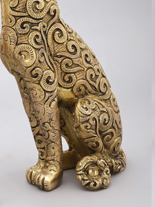 Paire de figurines de léopard en métal artisanales, sculpture élégante de grand chat, statue d'animal sauvage détaillée, décoration de table de luxe pour la maison - Product Image 4