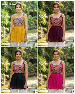 Nueva colección de túnicas de rayón con bordados Gamthi, proveedor de Surat, compras en línea en India. - Product Image 2