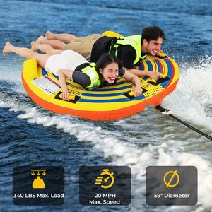 Tubo Gonfiabile Trainabile per 1-2 Persone con Connettore Rapido per Nautica - Product Image 4
