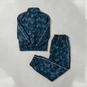 Mens Camo Windbreaker Tracksuit Set Stand Collar Full Zip Jacket Wide Leg Pants Custom Logo Wholesale Streetwear Outerwear <b>Maker</b> - Product Image 3