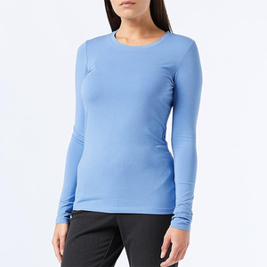 New Women's Purple <b>Raglan</b> Sleeve Long Sleeve Knitted T-Shirt Crew Neck Casual Solid Color Breathable Spandex Cotton Blend <b>Top</b> - Product Image 6