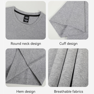 เสื้อยืดคอกลมแขนสั้นผ้าฝ้ายพิมพ์ลายคุณภาพสูงสำหรับผู้ชาย ไซส์ใหญ่ ระบายอากาศได้ดี แห้งเร็ว เหมาะสำหรับเล่นกีฬาและวิ่ง - Product Image 4