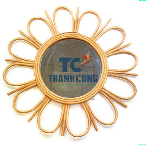 <b>Vintage</b> Home Decor Rattan <b>Wall</b> <b>Mirror</b> Handicrafts Home Decor for Wholesale Handmade in Vietnam - Product Image 2