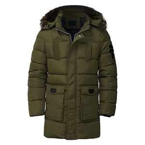 New Arrival Men's Premium Coated <b>Parka</b> <b>Jacket</b> High Quality Winter Stand Collar Front Logo Professional Cotton Fleece OEM Design - Product Image 4