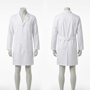 Blouse de laboratoire médicale blanche en twill de coton poly 210 GSM de qualité supérieure, manches longues, avec broderie personnalisée et logo imprimé - Product Image 6