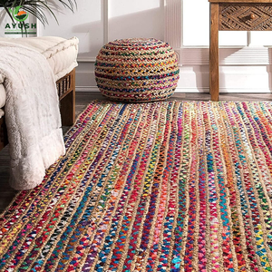 Tapis absorbants et antidérapants en fibres de jute avec coton intégré, tapis sur mesure pour salon et chambre. - Product Image 1