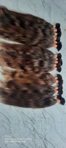 Extensiones de Cabello Humano 100% Suaves y Brillantes, Largas y Lisas, Naturales en Color Marrón y Negro, Calidad Estándar, Cómodas de Usar para Mujeres - Product Image 5