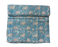 Couette en coton traditionnelle Silkgram, motif floral imprimé à la main, style classique, pour toutes les saisons, décoration intérieure, design pliable
