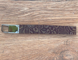 Nouveau véritable fait à la main Western élégant en cuir gaufré porte-poignet porte-clés imprimé floral porte-clés personnalisés en cuir véritable bracelets - Product Image 5