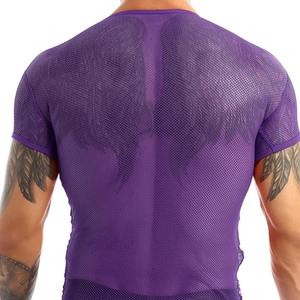T-shirt de sport personnalisé en mesh respirant à séchage rapide, manches courtes, vente en gros - Product Image 2
