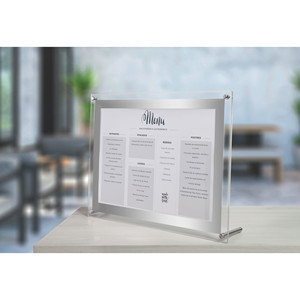 Porta Menu in Acrilico da Parete, Cornice Espositiva Trasparente con Copertura Protettiva per Menu di Ristoranti - Product Image 5