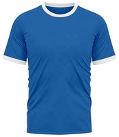 T-shirt imprimé à col rond et manches courtes pour homme, 100 % coton, logo frontal, tissu tricoté, coupe classique, bordure contrastante, motif lettres, noir