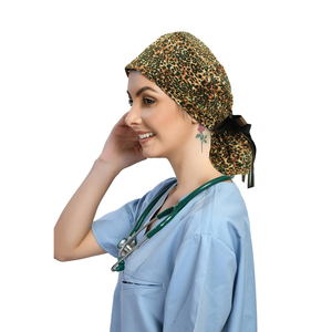 Gorro Quirúrgico para Mujer, Marca Privada OEM, de Algodón Transpirable, Ajustable con Lazos Traseros, para Enfermeras y Personal Médico, para Quirófano y Hospital - Product Image 1