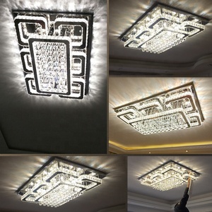 Luxury Villa Decoration <strong>Crystal</strong> <strong>Ceiling</strong> Lamp Modern <strong>Led</strong> Hotel Lobby Remote Control Rectangular Flush Mount <strong>Light</strong> - Product Image 4