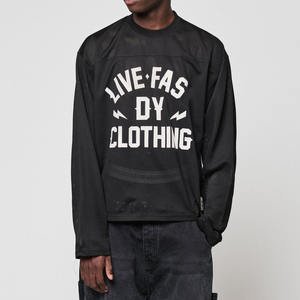 Jersey de Fútbol Americano Personalizado OEM, Estilo Urbano, Manga Larga, Micro Malla, 100% Poliéster, Impresión Serigráfica - Product Image 2