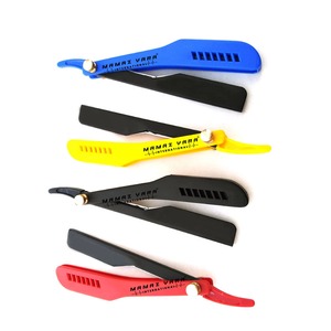 Navaja de Afeitar Profesional de Acero Inoxidable, Navaja de Seguridad de Una Sola Hoja, Mango de Plástico con Bloqueo Deslizante, Color y Logotipo Personalizables - Product Image 1