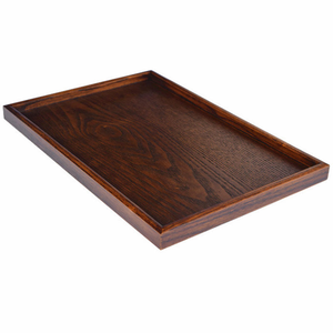Plateau rectangulaire en bois massif, plateau en bois, plateau à thé, plateau européen, plateau de service pour hôtel - Product Image 2