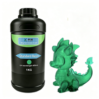 Resin Standar Warna Hijau KEJIA 405nm UV Curing, Susut Rendah, Kekakuan Seimbang, Resin Fotopolimer Standar untuk Printer LCD DLP