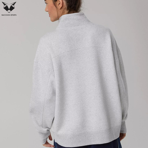 Sweat-shirt à col montant pour femme, coupe ample, surdimensionné, en molleton doux, chaud, décontracté, streetwear, vêtements d'automne et d'hiver - Product Image 2