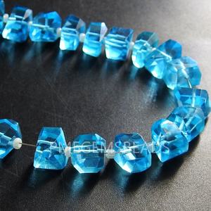 Pierres de quartz bleu facettées en forme de pépites, 8 pouces, 10-8 mm environ, pierres en vrac pour la fabrication de bijoux, colliers, bracelets, vente en gros - Product Image 1