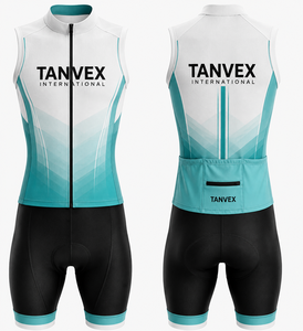 TANVEX International Eco-Friendly <b>Cycling</b> Kit Unisex Sleeveless Jersey with Back Pocket Breathable Polyester Set Adult Size - Product Image 2