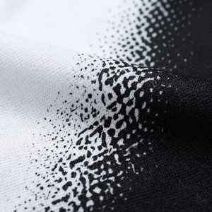Chemise de golf pour homme, décontractée, à manches courtes, imprimé par sublimation, séchage rapide, respirante, design sportif, coupe classique, noir et blanc - Product Image 3